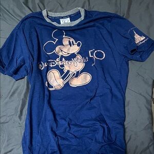 Disney Navy Tee with Rose Gold Mickey Graphic